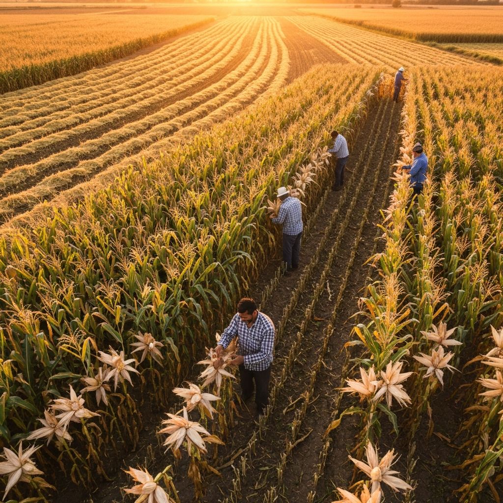 Agricultural workers in field